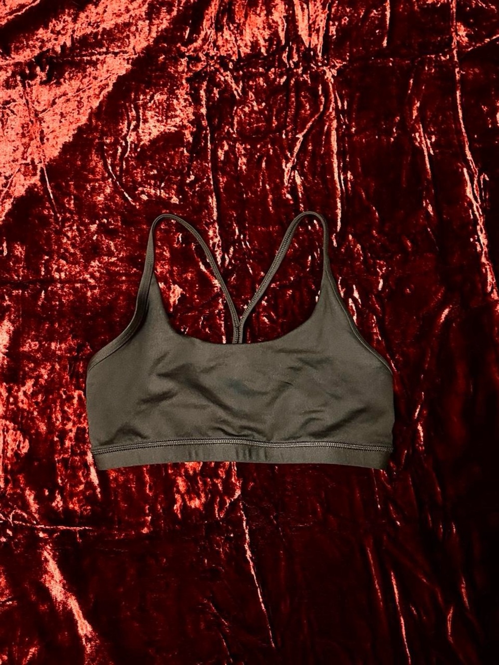 Black Fleo Racerback Scoop Neck Sports Bra